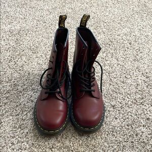 Dr. Martens Burgundy Red Leather Boots US6 38EU